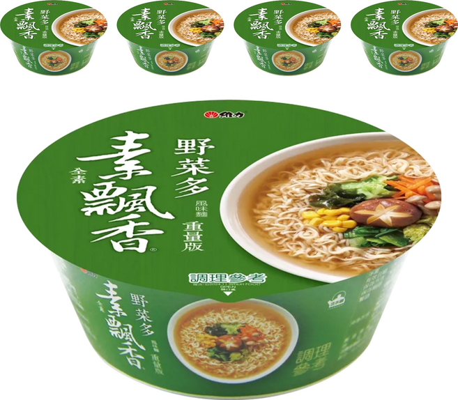 維力 素飄香 野菜多風味麵 重量版 95g, 5入