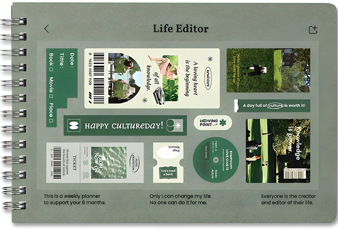 대시앤도트 라이프 에디터 플래너, 03더스티그린, 1세트