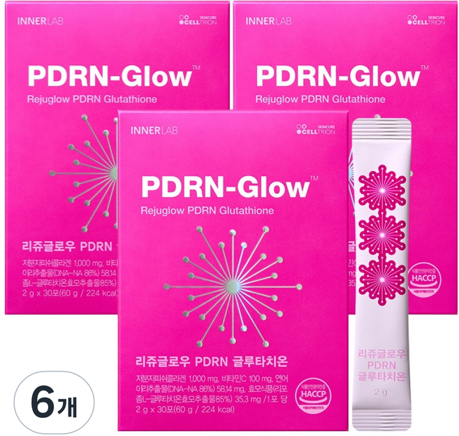 이너랩 리쥬글로우 PDRN 글루타치온, 60g, 6개