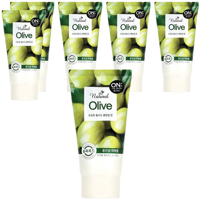 온더바디 더 내추럴 올리브 촉촉한 클렌징 폼, 120g, 6개