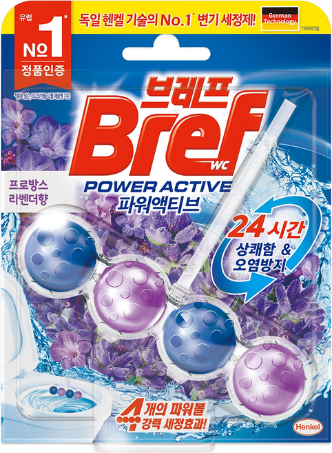 브레프 파워액티브 변기세정제 라벤더향, 50g, 1개