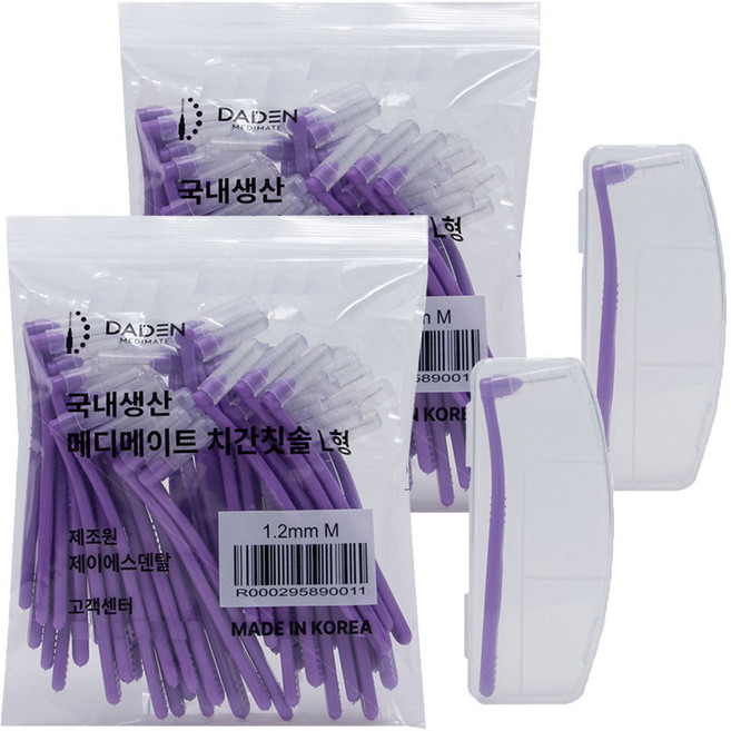 다덴 메디메이트 L형 치간칫솔 M, 1.2mm, 50개입, 2개