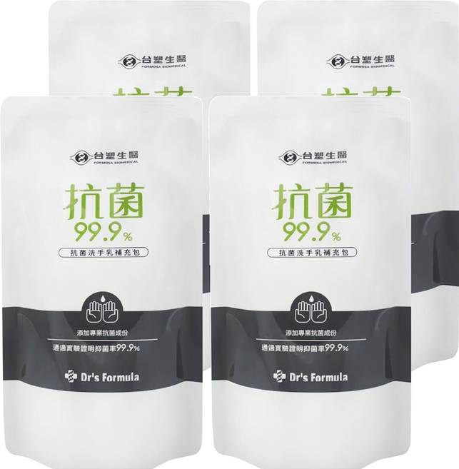 台塑生醫 Dr's Formula 抗菌洗手乳補充包, 400g, 4包