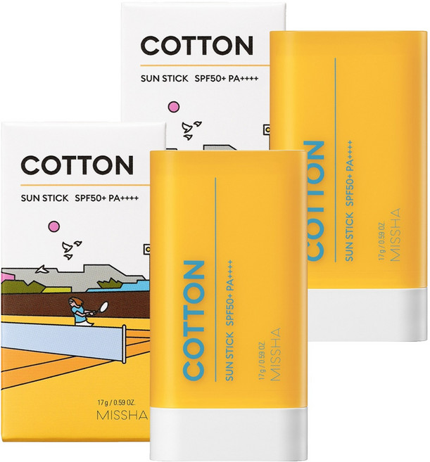 미샤 올 어라운드 세이프 블록 코튼 선스틱 SPF50+ PA++++, 17g, 2개