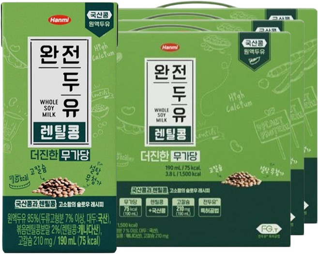 전두유 더진한 렌틸콩 무가당, 190ml, 60개