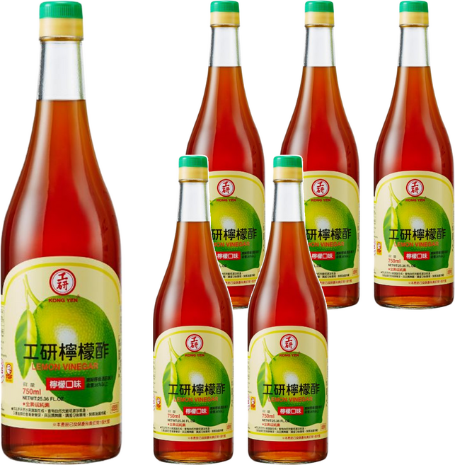 KONG YEN 工研 檸檬醋, 750ml, 6瓶