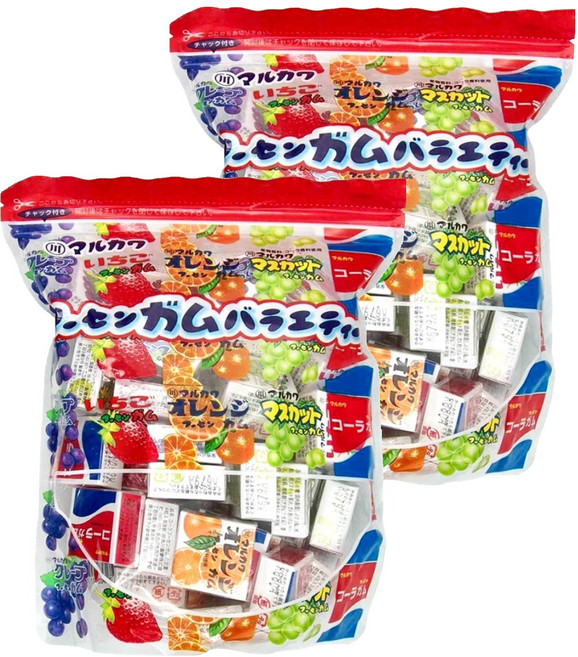 MARUKAWA 丸川 口香糖 50小盒入 經典水果香 五種綜合口味, 325g, 2袋