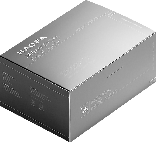 HAOFA 氣密型 N95 立體醫療口罩 S, 1組, 暮光藍, 30片