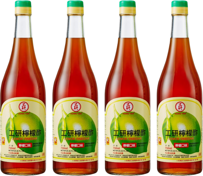 KONG YEN 工研 檸檬醋, 750ml, 4瓶