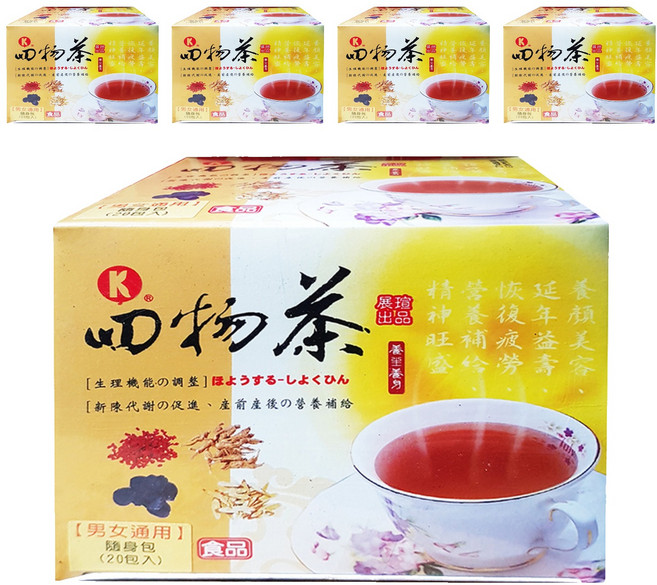 展瑄 四物茶, 5g, 20包, 5盒