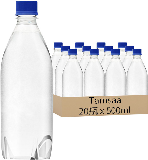 Tamsaa 無標籤氣泡水, 500ml, 20瓶
