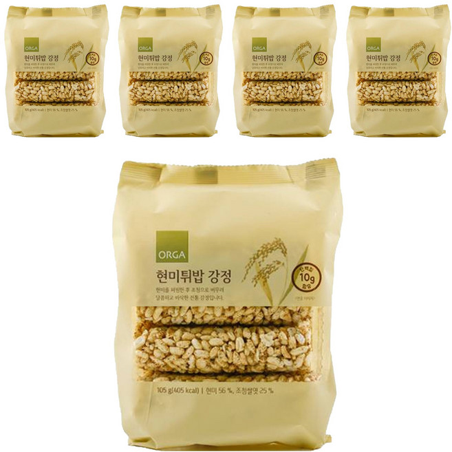 올가홀푸드 현미튀밥 강정, 105g, 5개