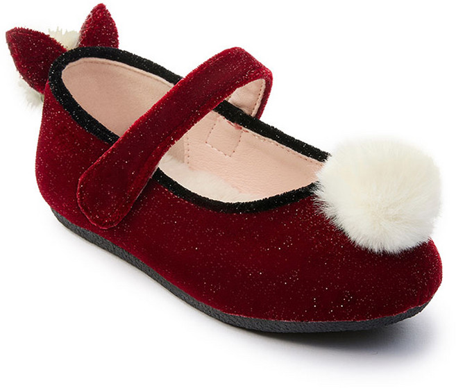 빔보빔바 여아용 바니 폼폼 플랫슈즈