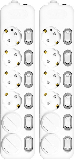 써지오 개별 멀티탭 6구 DH-1668-MT + 안전커버 2개입, 10m, 2개