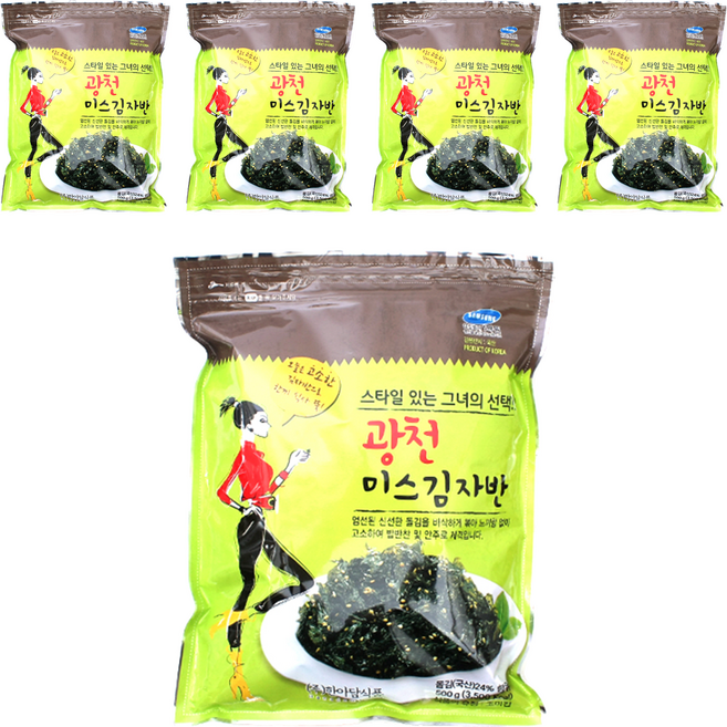 한아담식품 광천 미스 김자반, 500g, 5개