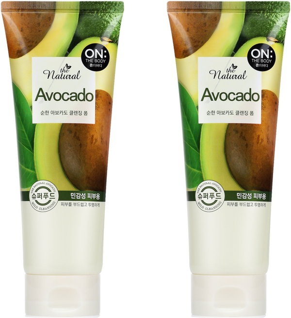 온더바디 더 내추럴 아보카도 순한 클렌징 폼, 200g, 2개