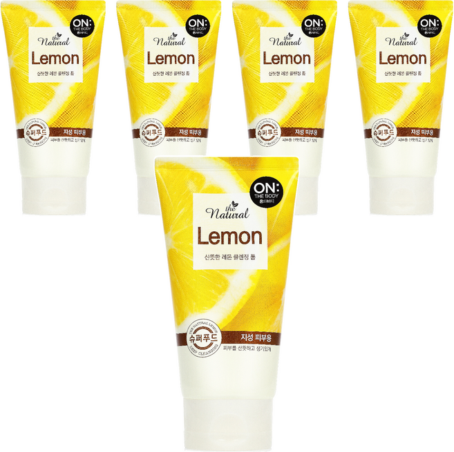 온더바디 더 내추럴 레몬 산뜻한 클렌징 폼, 120g, 5개