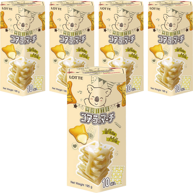 LOTTE 樂天 小熊餅 香濃煉乳風味, 195g, 5盒