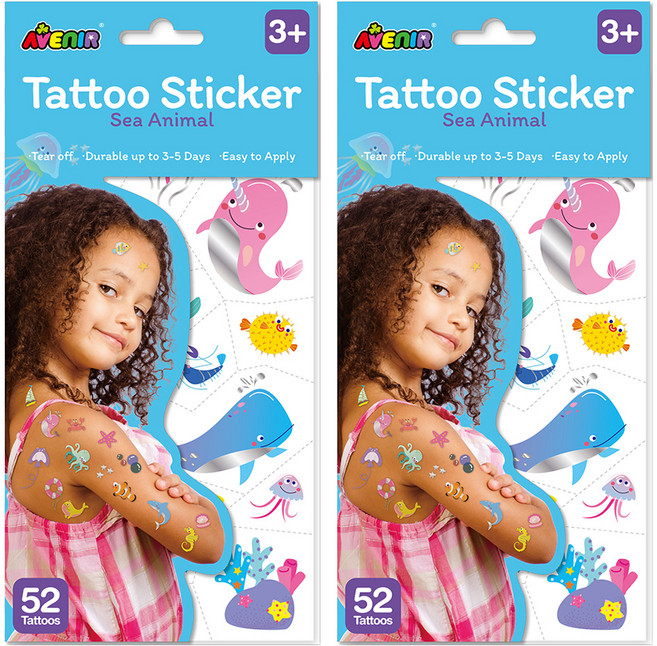 AVEnIR 童趣紋身貼紙, 2個, 海洋動物