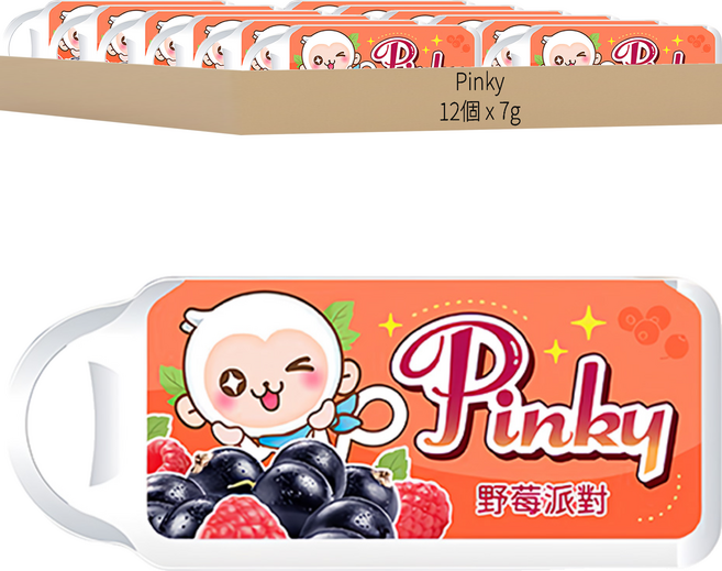 Pinky 薄荷糖 野莓派對口味, 7g, 12個