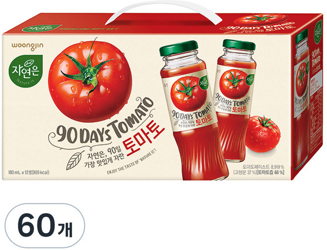 자연은 90일 토마토, 180ml, 60개