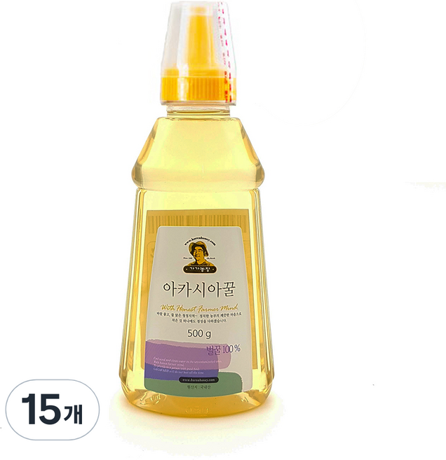 가가농장 국내산 아카시아꿀 튜브, 500g, 15개