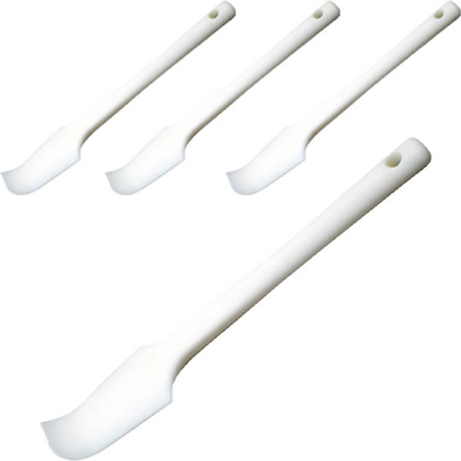 실리콘통 주걱 3.5 x 20 cm, 화이트, 4개