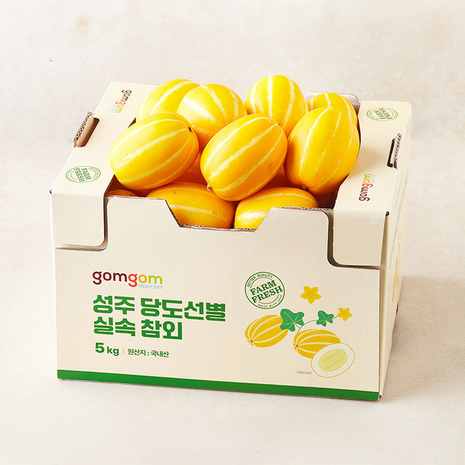 곰곰 성주 당도선별 실속 참외, 1개, 5kg(21~30입)