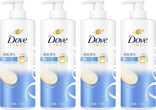 Dove 多芬 清爽淨化洗髮乳, 700g, 4瓶