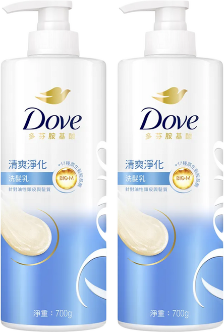 Dove 多芬 清爽淨化洗髮乳, 700g, 2瓶