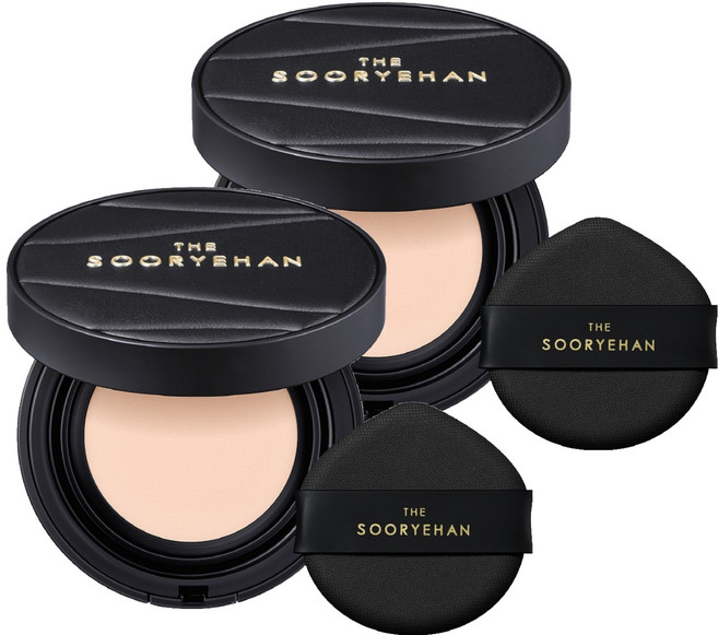 수려한 더 블랙 텐션핏 메쉬 쿠션 파운데이션 13g, 21호, 2개