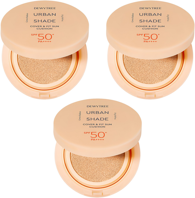 듀이트리 어반쉐이드 커버 앤 핏 선쿠션 SPF50+ PA++++, 14g, 3개
