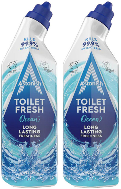 Astonish 免刷洗馬桶清潔劑 海洋藍, 2瓶, 750ml