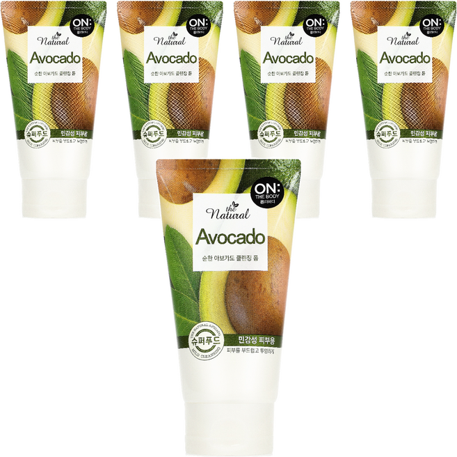 온더바디 더 내추럴 아보카도 순한 클렌징 폼, 120g, 5개