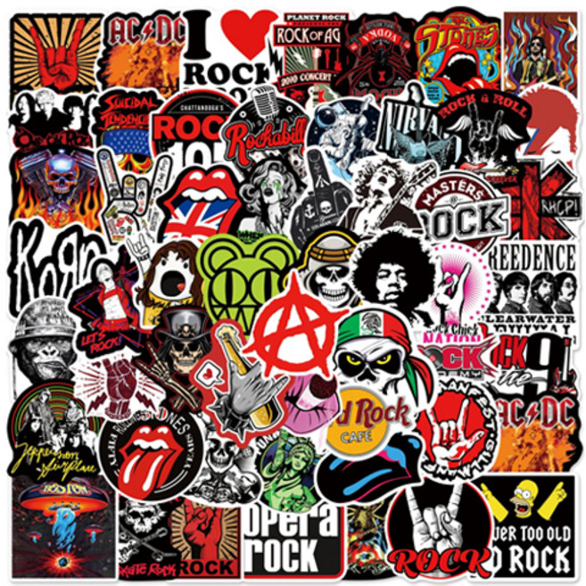 올셀 레전드 밴드 뮤지션 방수 스트릿 스티커 50종 세트, 혼합색상, 2세트