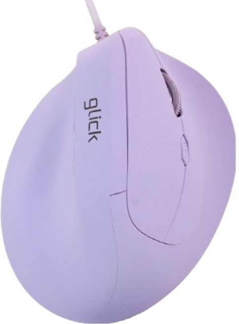 g-clicker OFFICE PRO 垂直人體工學靜音有線滑鼠, 紫色, OPW07