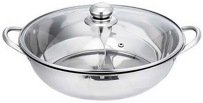 德利生活 鴛鴦鍋, 36cm, 不鏽鋼, 1個