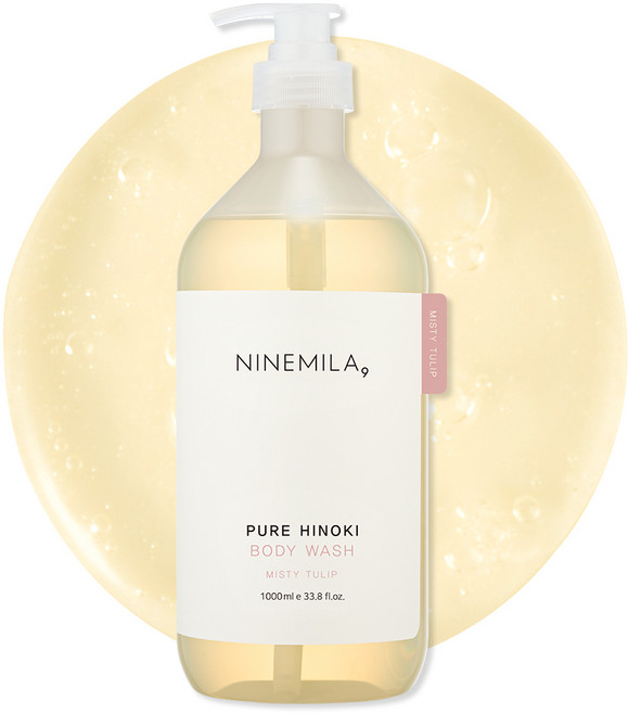 나인밀라 퓨어 히노끼 바디워시 미스티 튤립, 1개, 1L