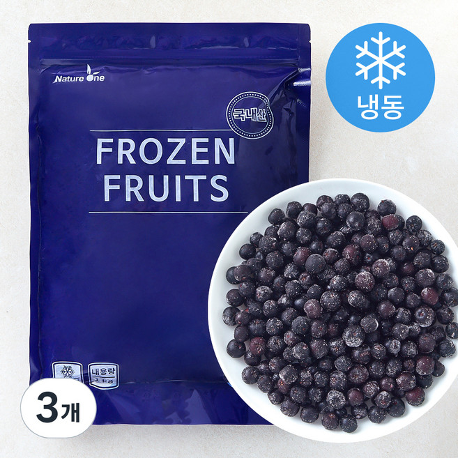 국산 아로니아 (냉동), 1kg, 3개