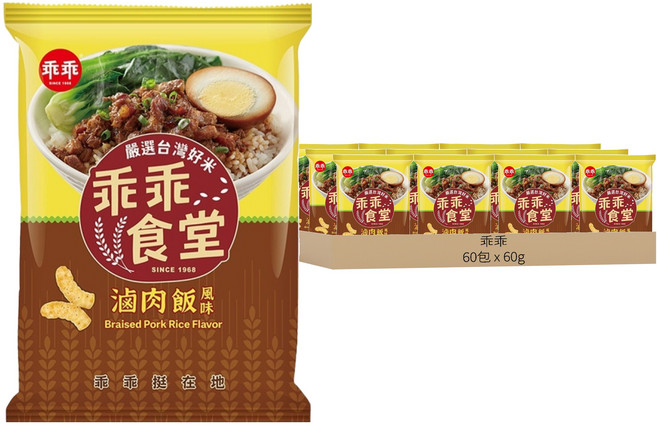 乖乖 乖乖食堂米果 滷肉飯風味, 60g, 60包