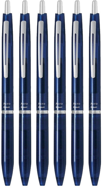 PILOT 百樂 300型 輕油筆 BAC30EFCL 0.5mm, 透明藍, 6支