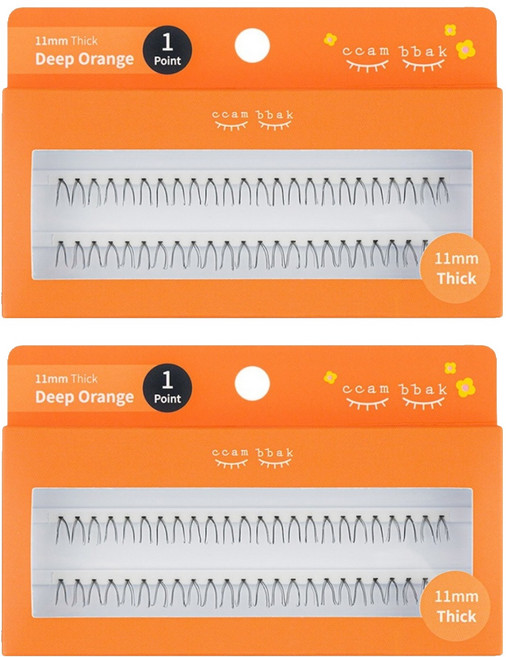 깜빡 인조 가닥속눈썹 패키지버전 11mm 띠크 1기둥, 띠크(블랙), 2개
