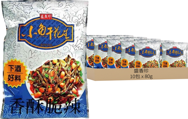 盛香珍 小魚干花生, 80g, 10包