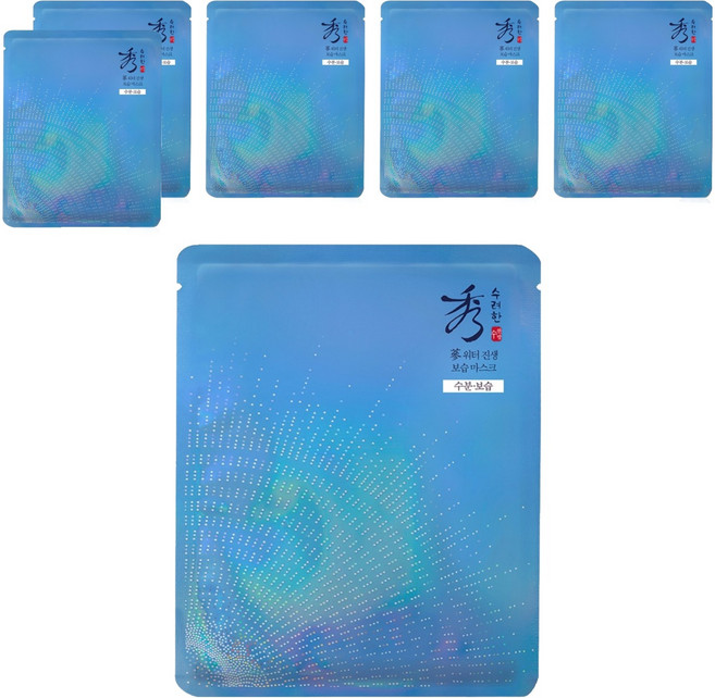 수려한 워터 진생 보습 마스크, 1개입, 6개
