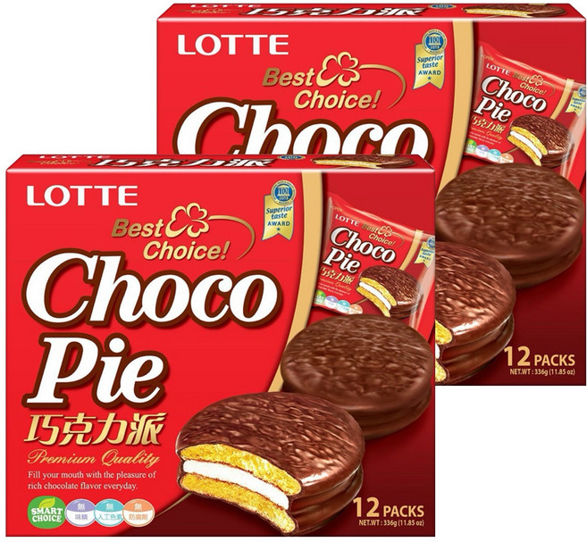 LOTTE 樂天 巧克力派 12個, 336g, 2盒