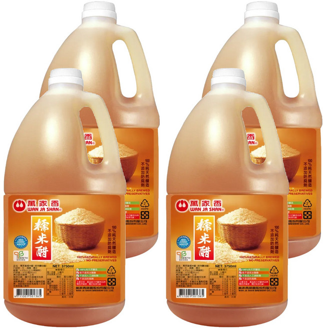 萬家香 糯米醋, 3.75L, 4瓶