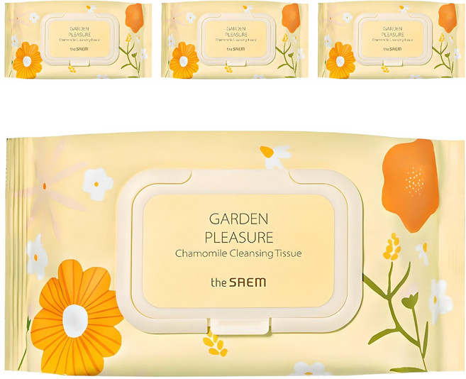 더샘 가든 플레져 캐모마일 클렌징 티슈, 100매입, 4개