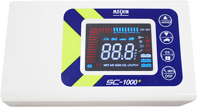 MASHIN 麻新電子 智慧型 鉛酸鋰鐵電池 雙模充電器 SC-1000+, 19.7cm, 1個