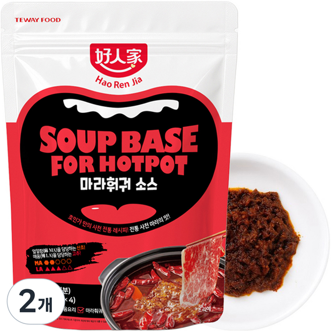 호인가 마라훠궈 소스 4p, 2개, 240g
