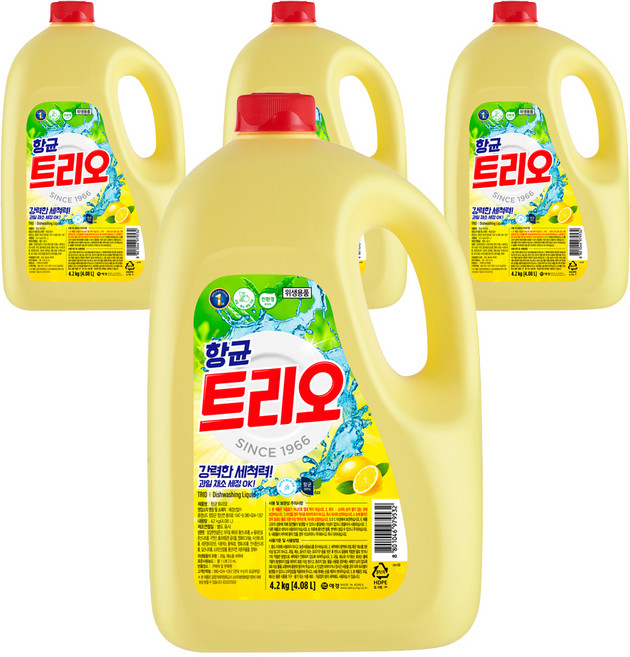 트리오 항균 주방세제, 4.2kg, 4개